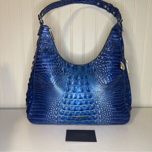 NEW BRAHMIN TABITHA ELECTRIC INDIGO BLUE OMBRE MELBOURNE SHOULDER BAG PURSE